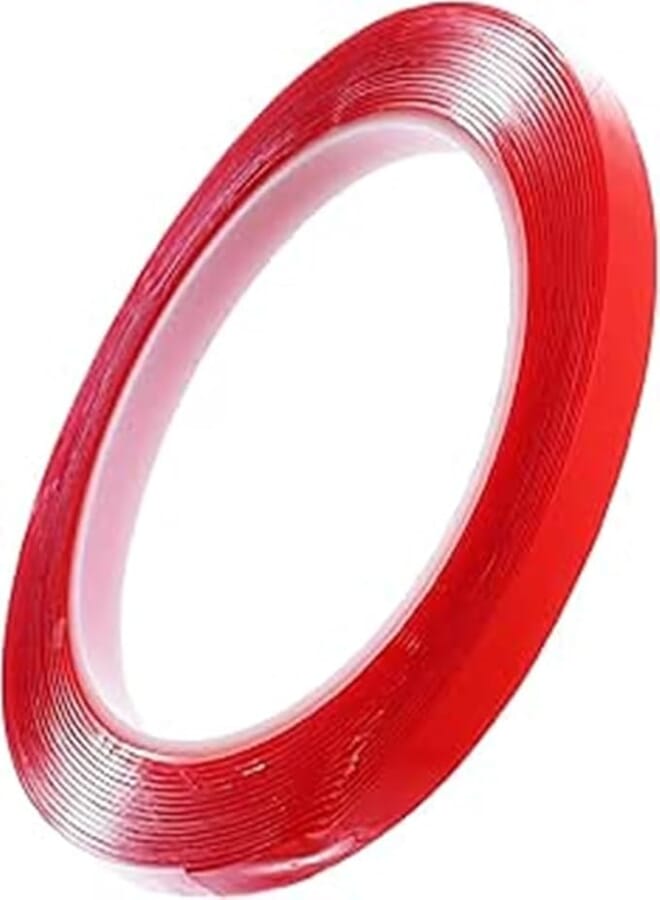 FROM H HOME 1125 Double Sided Adhesive Tape 294, 1cm x 3m Perfect Design, Premium Material and Long Lasting - Red